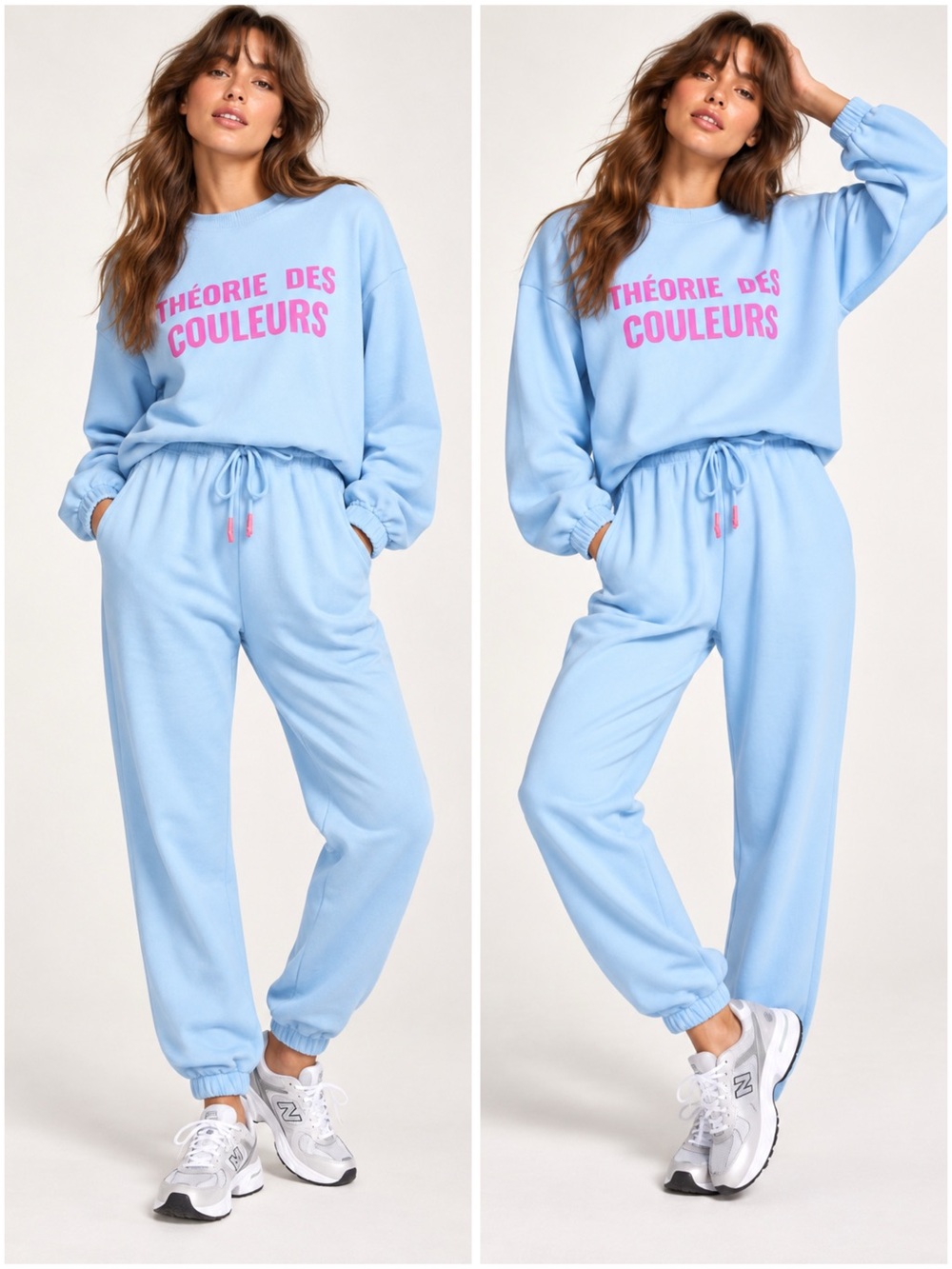 Nocturne Blue Knit Jumpsuit Pink Graphic Lounge Set Onesie Pajama Medium NWOT